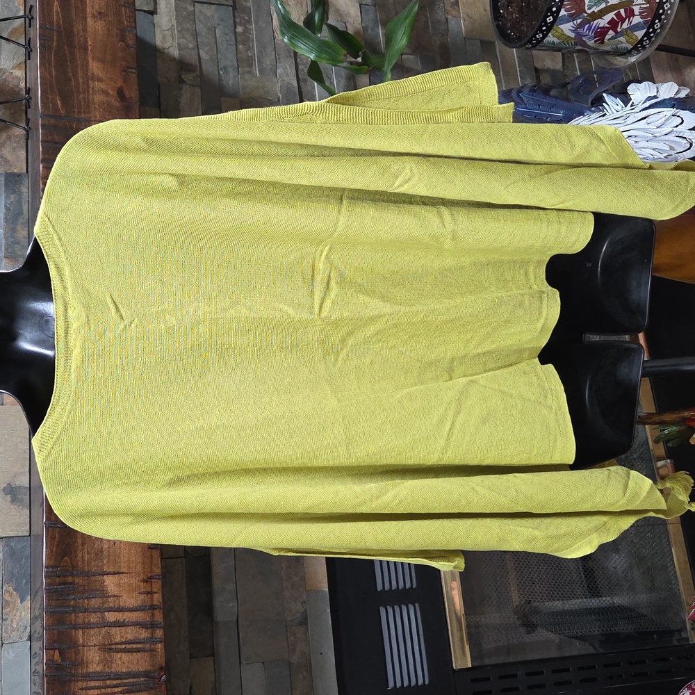 J. JILL Linen-Blend Tasseled Poncho - Picture 7 of 12